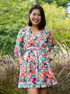 Havana White Rainbow Women Short Dress