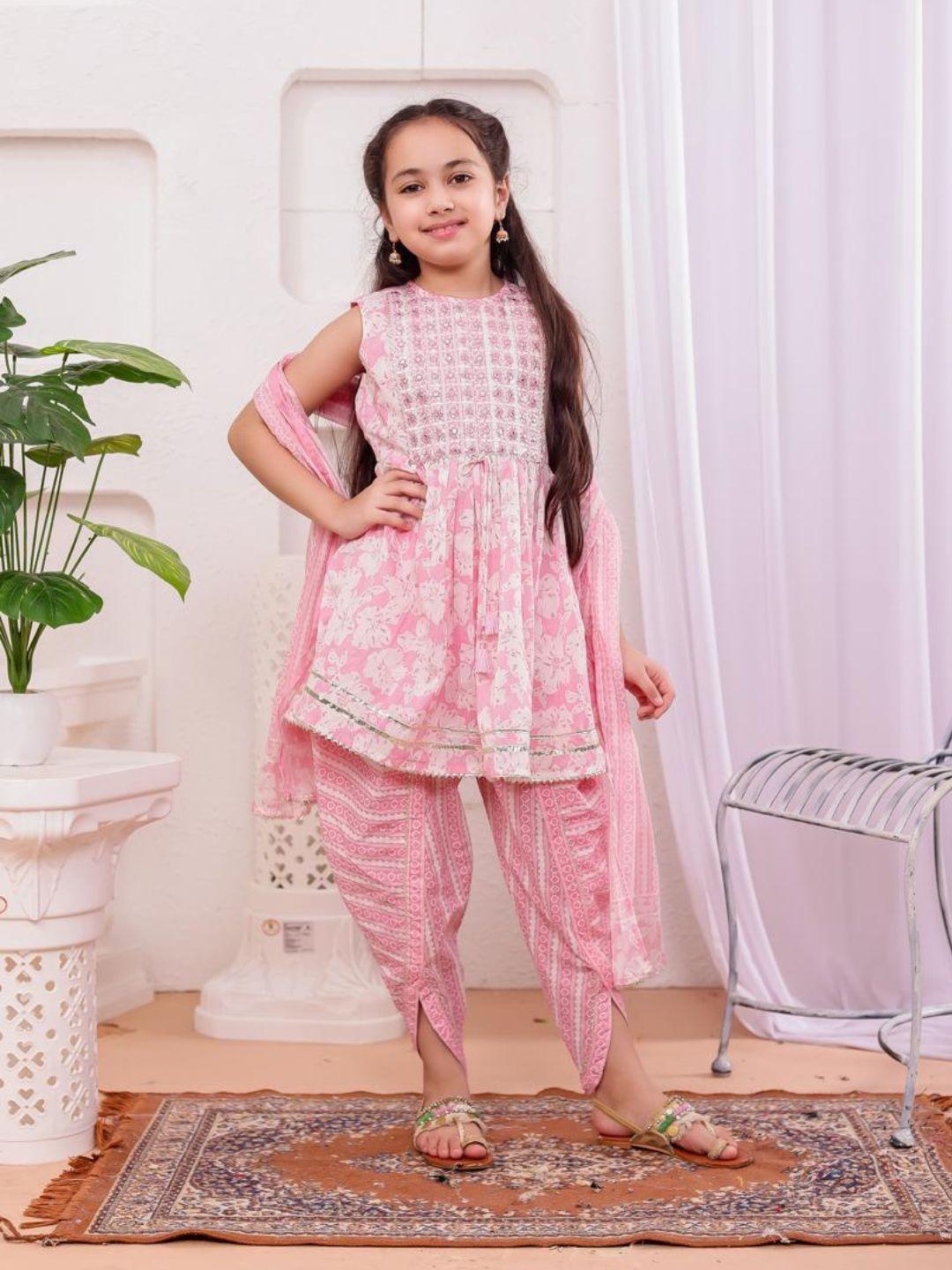 Nimbu Aisha Baby Pink Kurti Set Ethnic Wear
