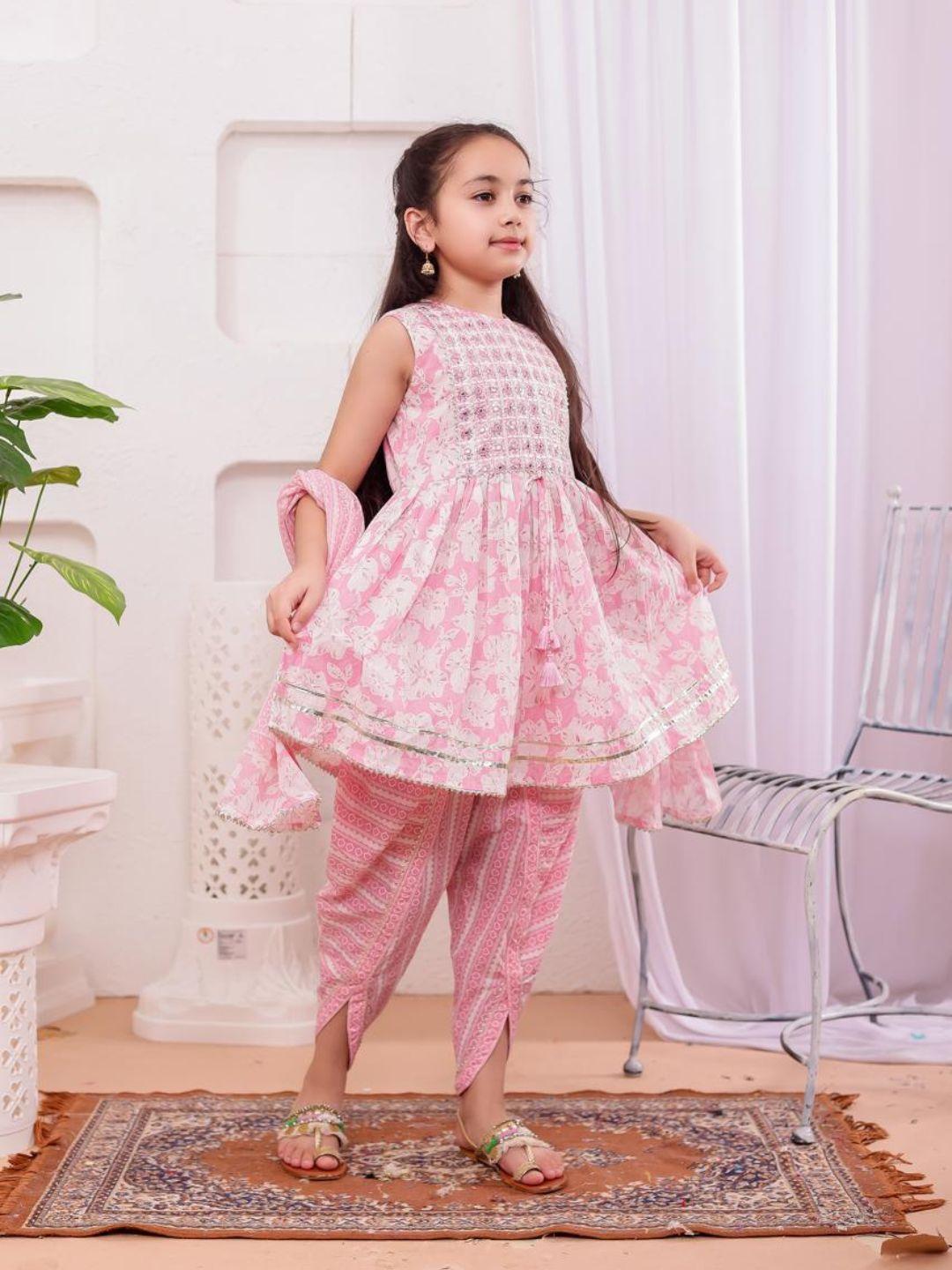 Nimbu Aisha Baby Pink Kurti Set Ethnic Wear