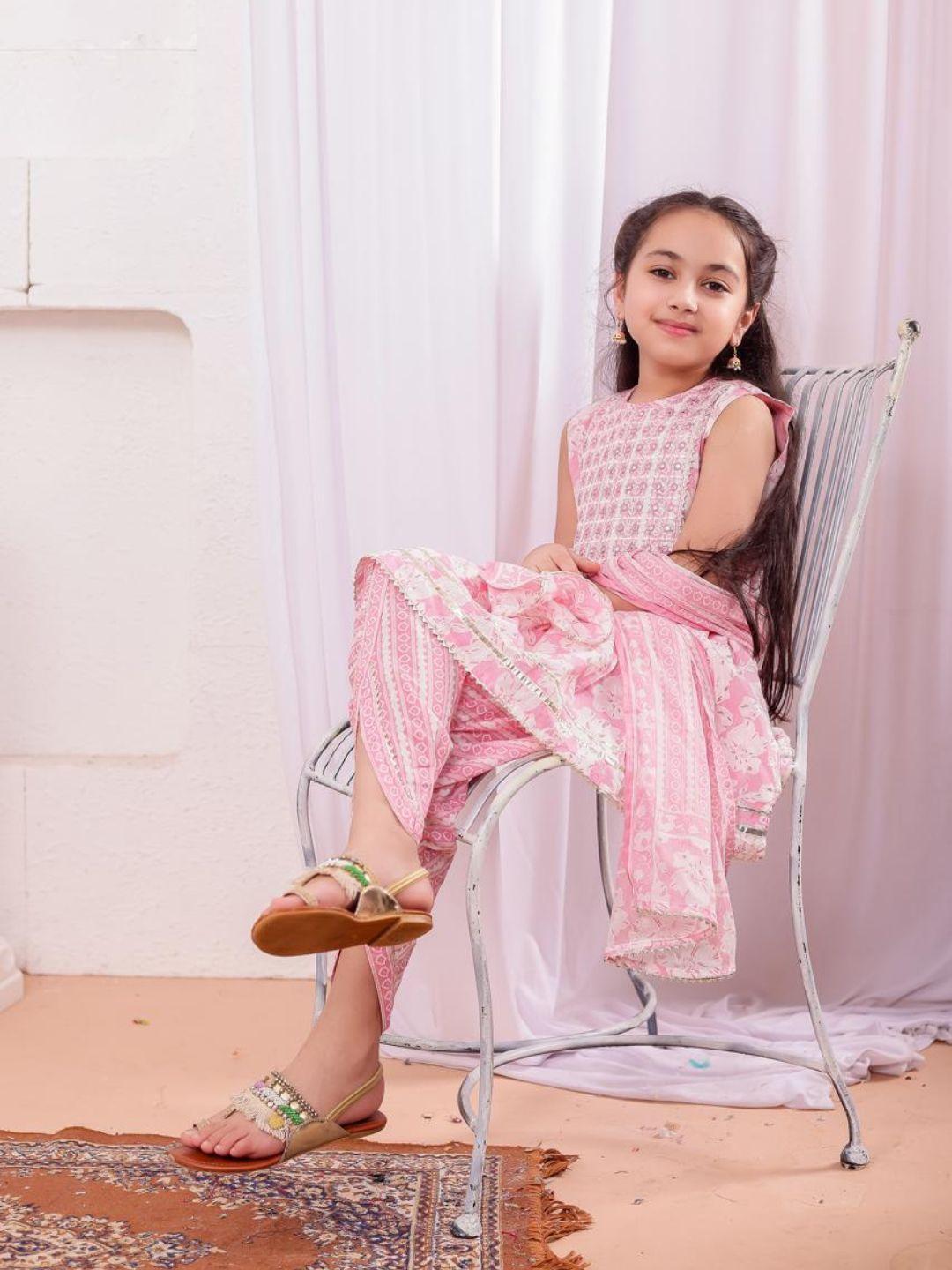 Nimbu Aisha Baby Pink Kurti Set Ethnic Wear