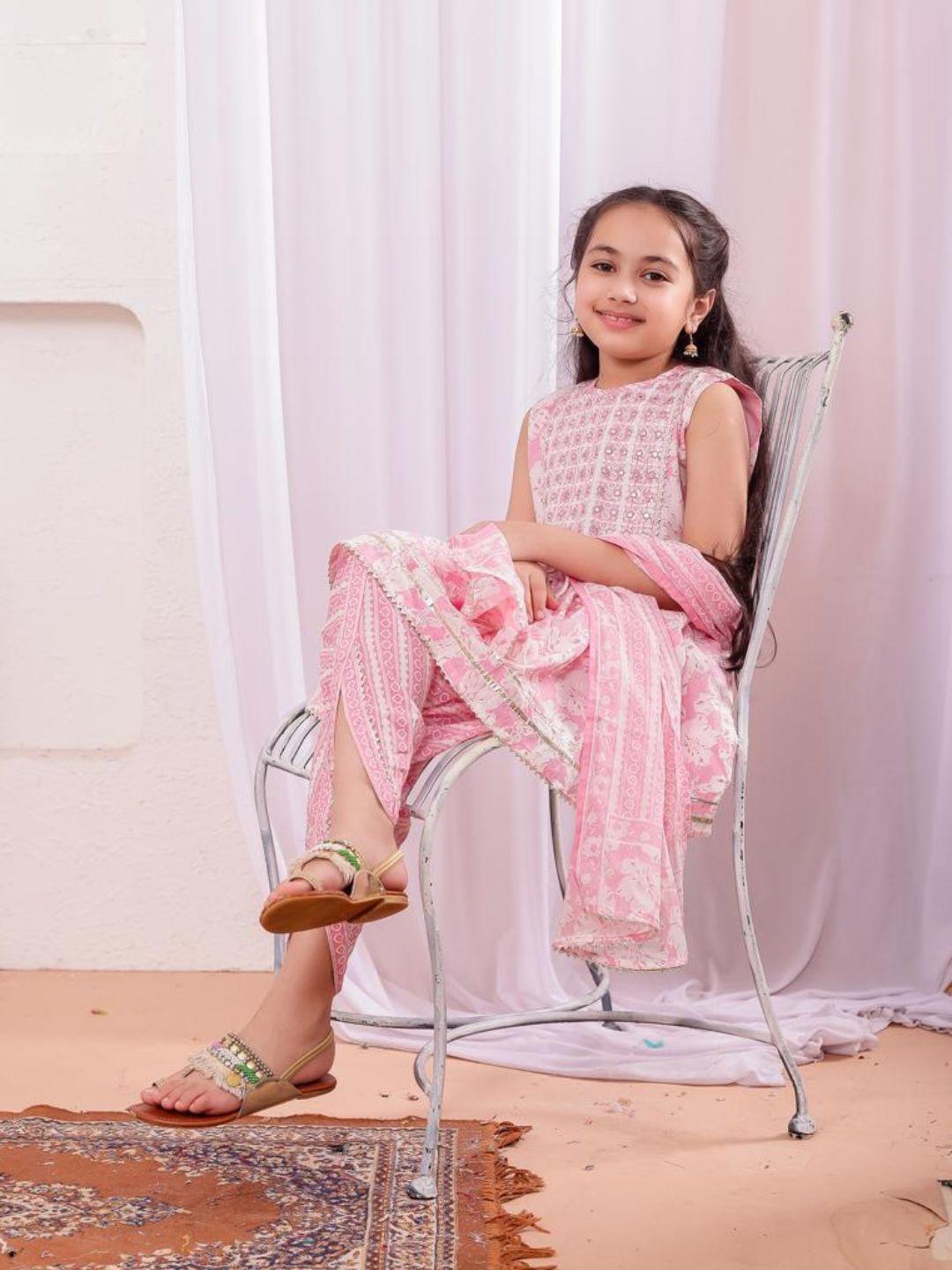 Nimbu Aisha Baby Pink Kurti Set Ethnic Wear