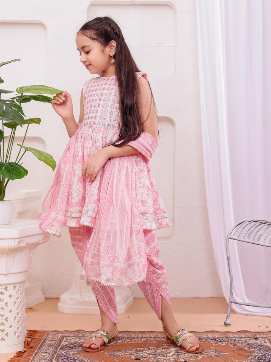 Nimbu Aisha Baby Pink Kurti Set Ethnic Wear