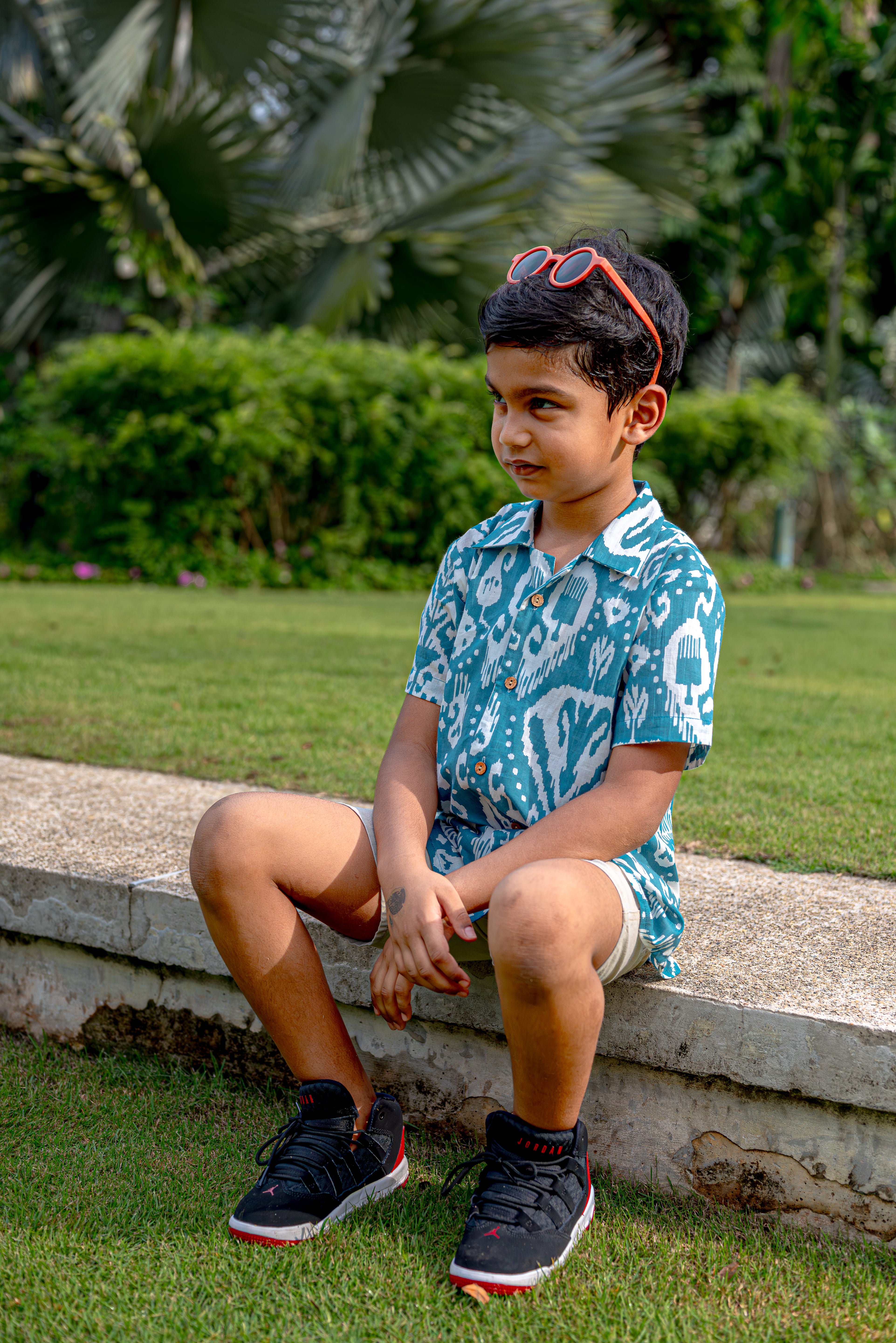 Ankara_Blue_Unisex_Cotton_Shirt_in_Hawaiian_Collar_4