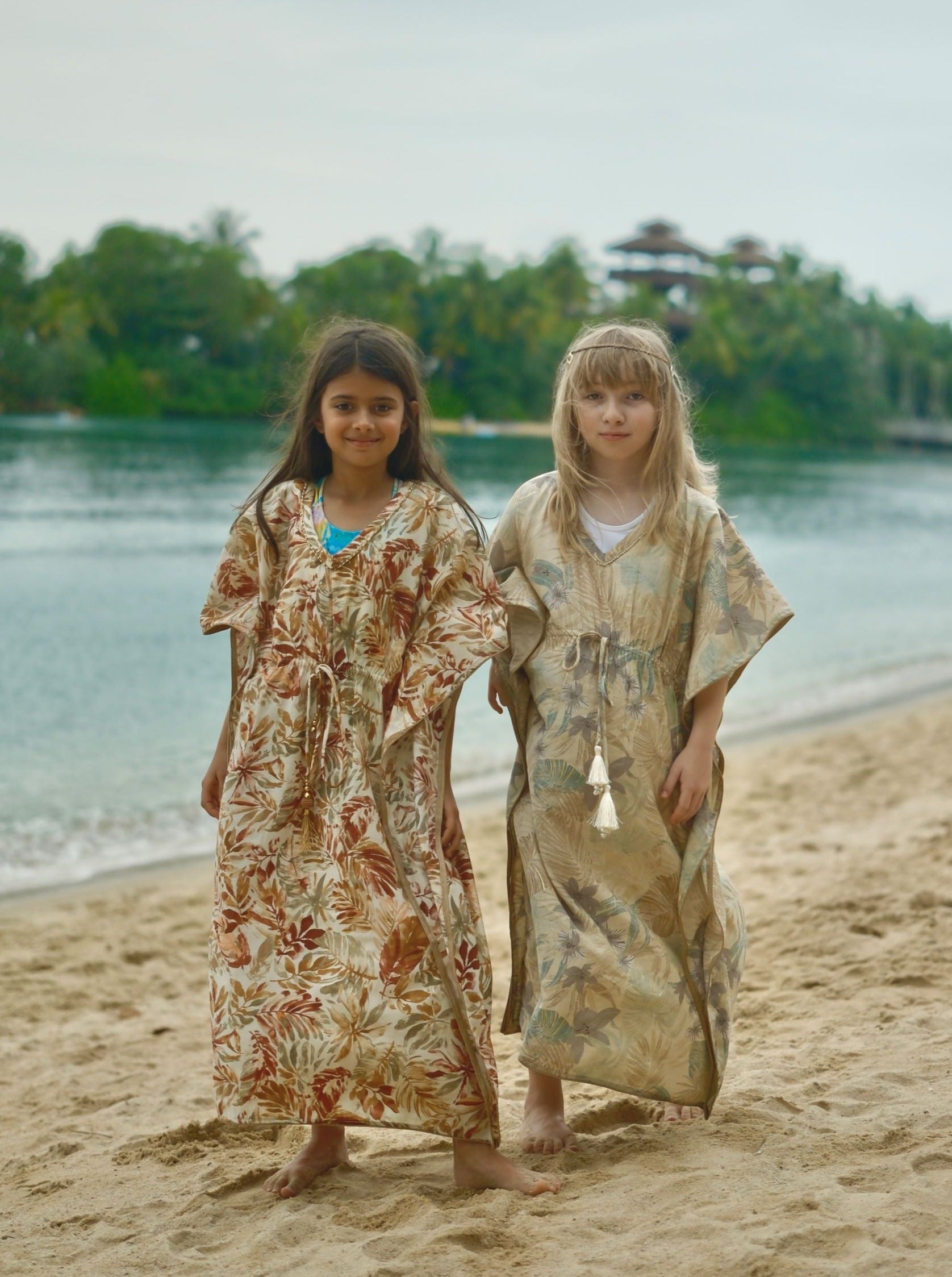 Arya long kaftan dress for Hari Raya, weekend party, festive for girls