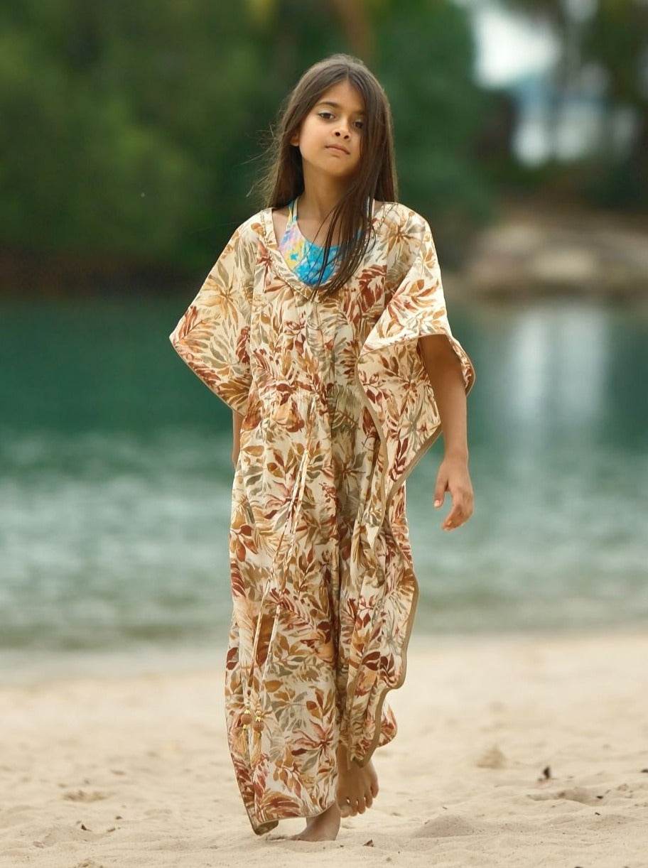 Arya long kaftan dress for Hari Raya, weekend party, festive for girls