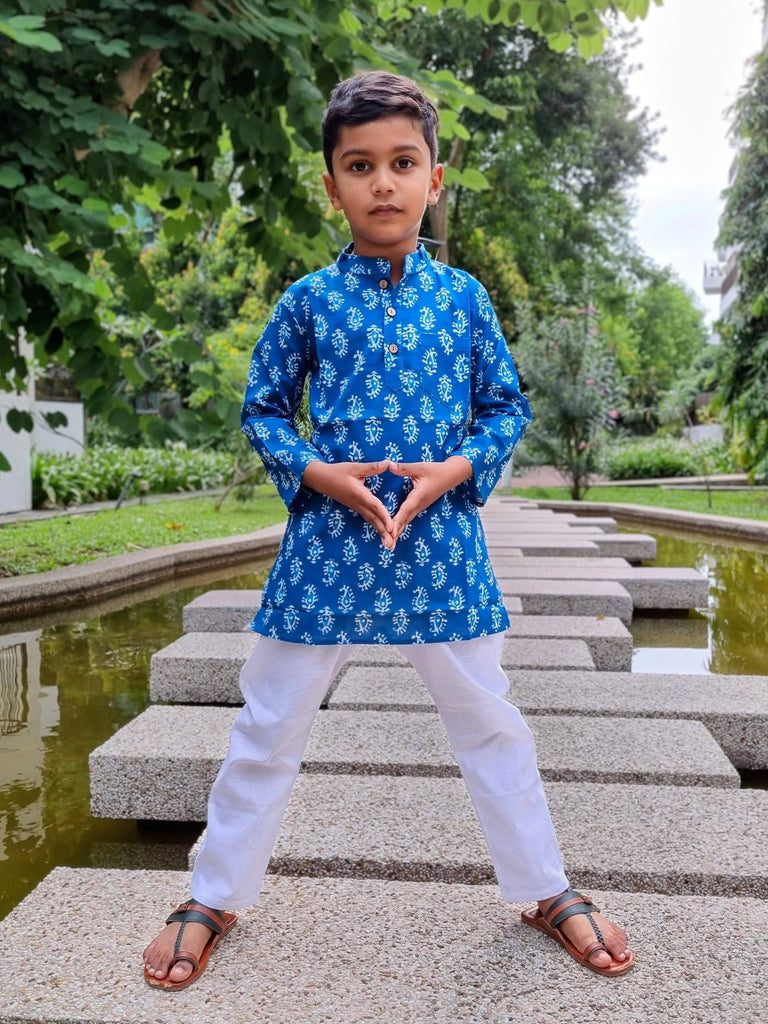 Blue Paisley Kurta Pajama Set