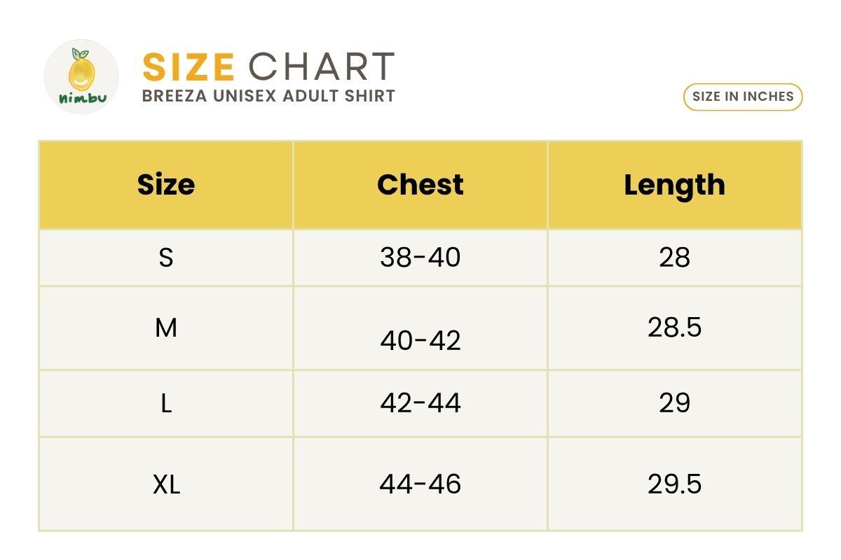 Size guide for Breeza Baby Pink Unisex Striped Shirt