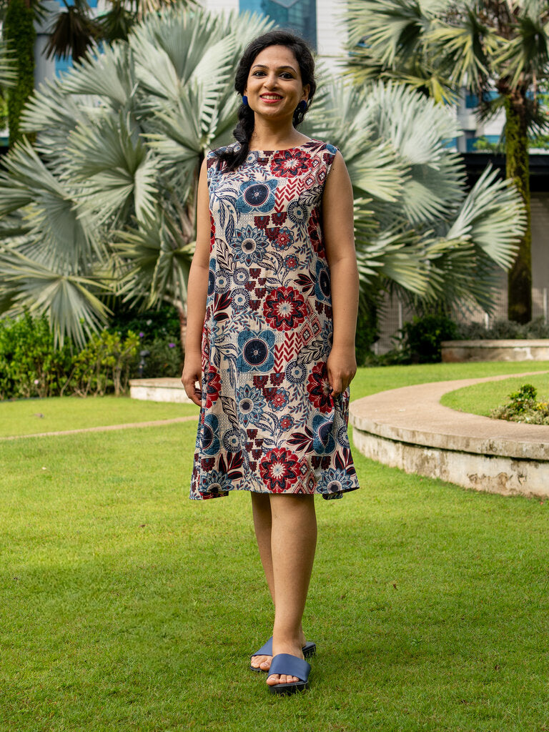 Cambodia Women's A Line Dress with Pockets 1