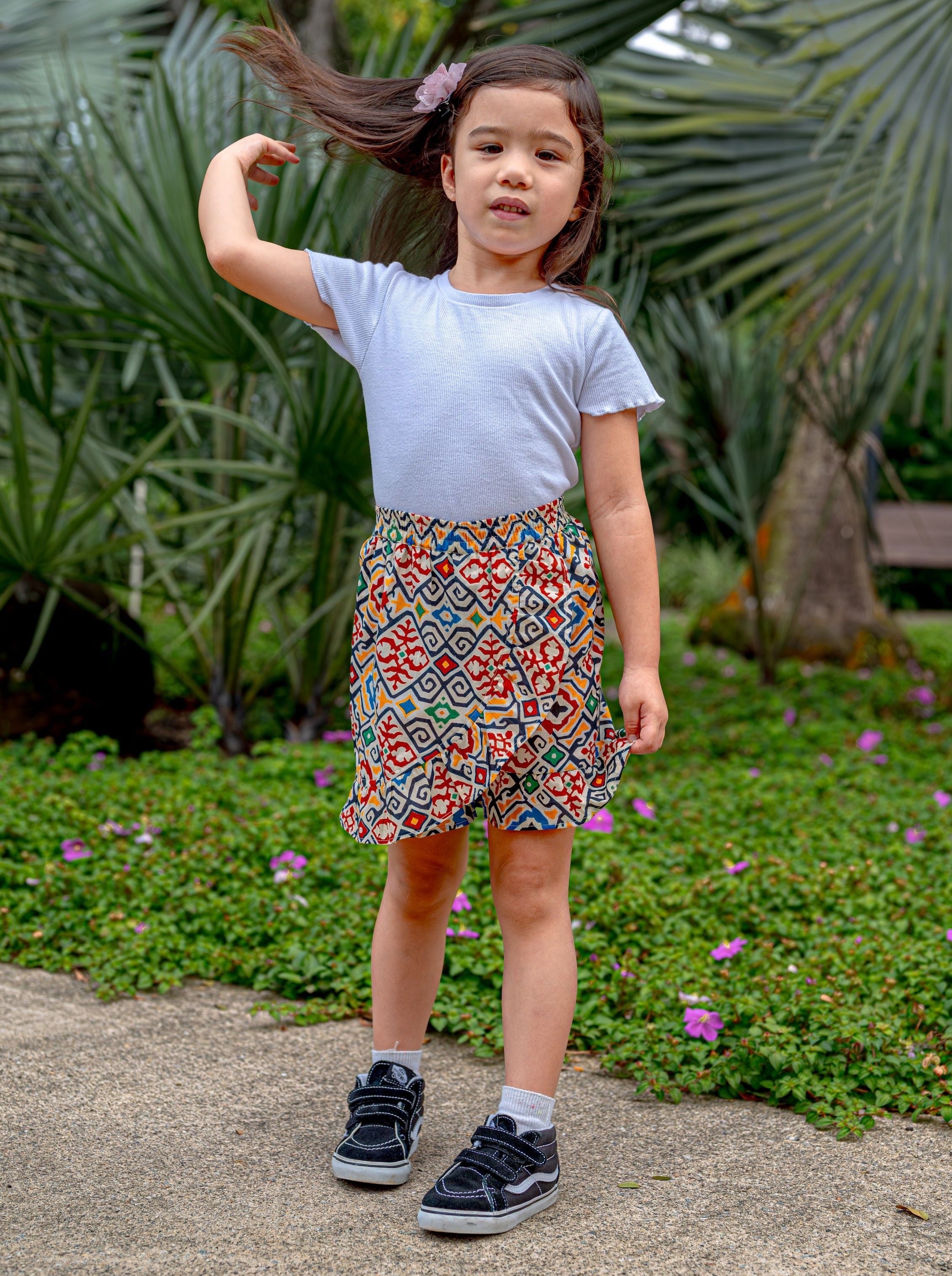 Spain Girls Cotton Skorts - Nimbu Kids