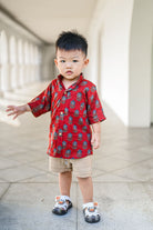 Royal Maroon Floral Unisex Shorts - Nimbu Kids