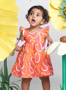 Swiggly Tiered Frock in Organic Cotton for girls nimbu kids