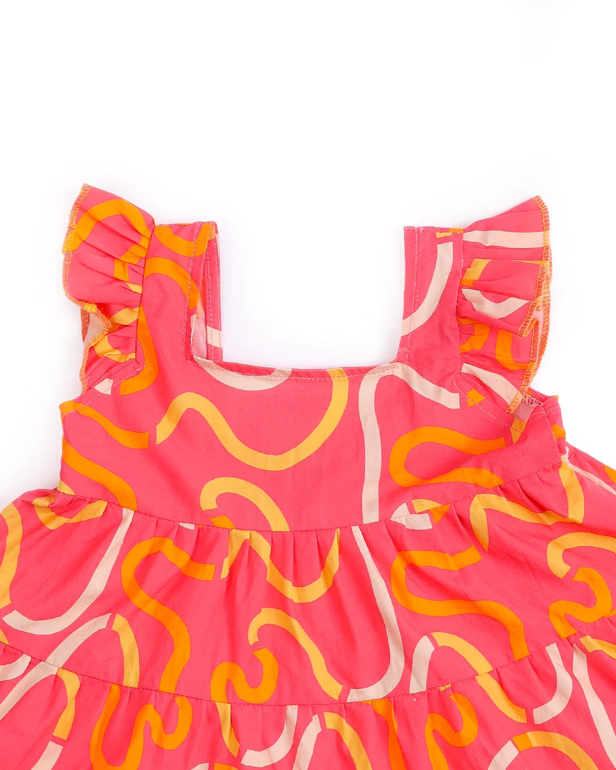 Swiggly Tiered Frock in Organic Cotton for girls nimbu kids