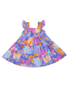 Daffy Tiered Frock in Organic Cotton in purple nimbu kids singapore 