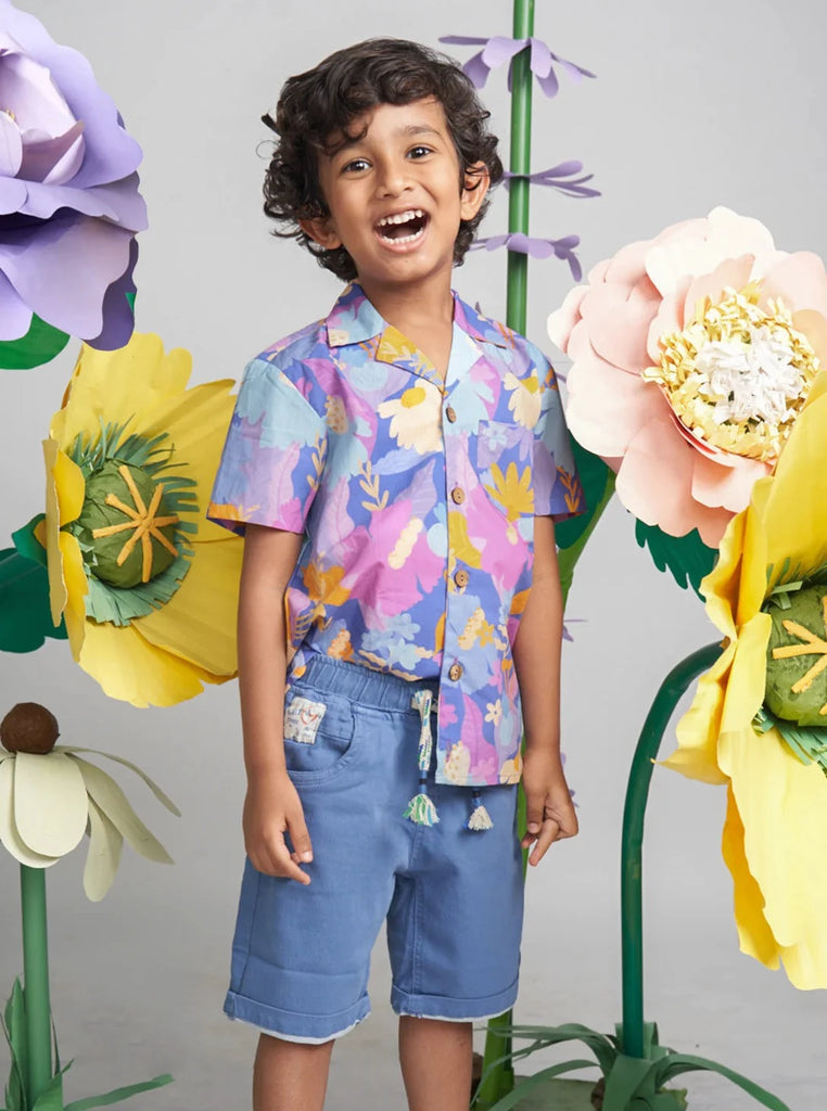 Daffy Hawaiian Summer Shirt in Organic Cotton NImbu Kids 