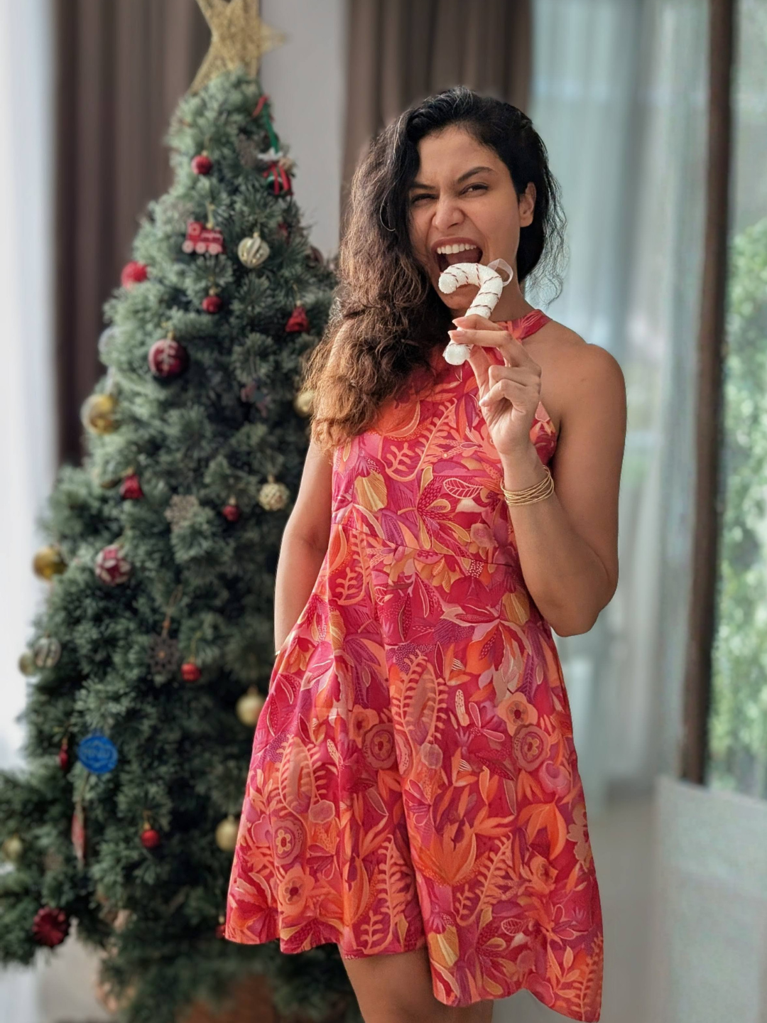 Eden Hot Pink Women's Short Halter in Muslin Cotton