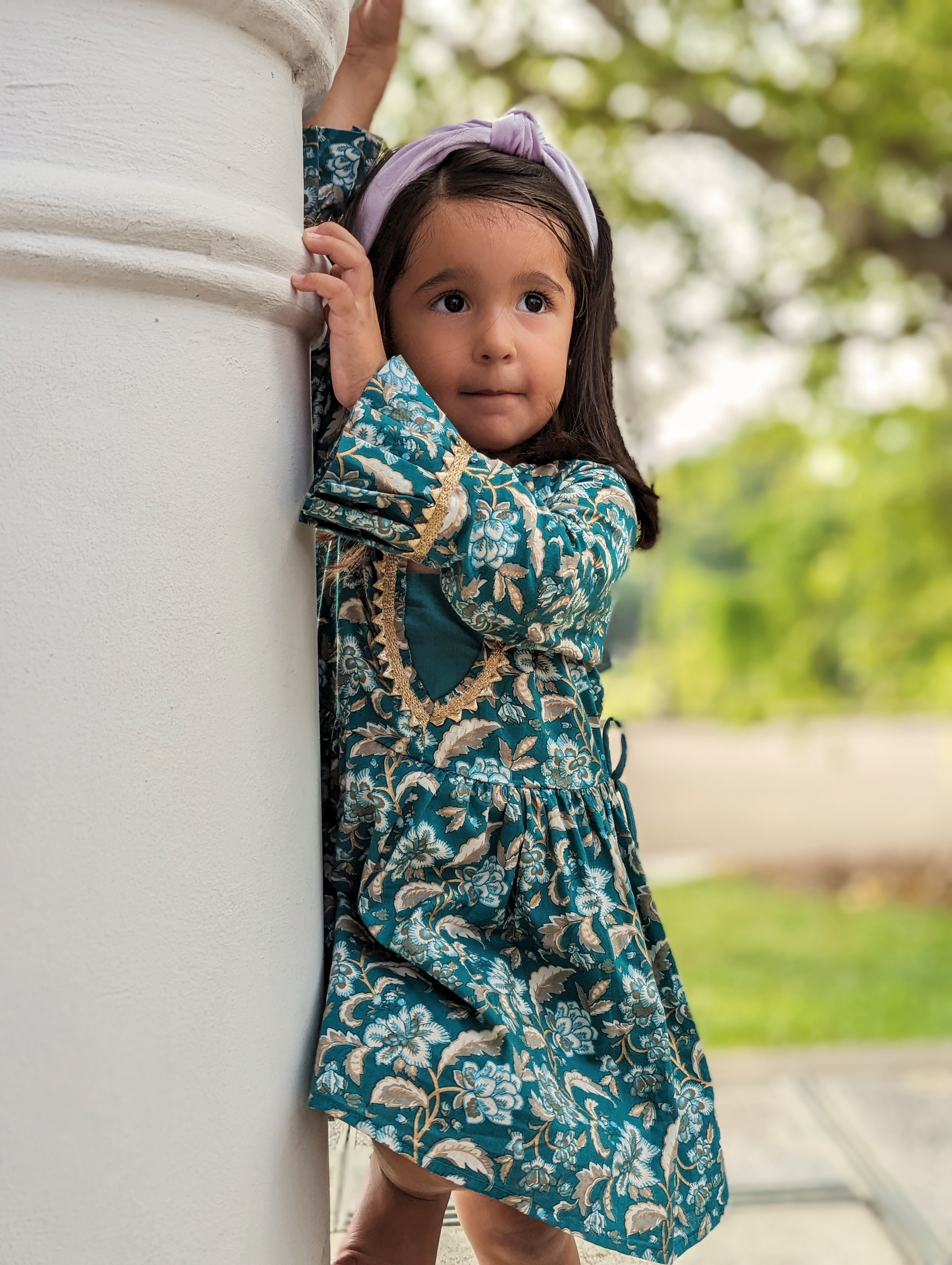 'Naaz' Sharara Suit for girls in Teal Blue Nimbu Singapore