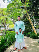 Kurta Jacket for Men match with kids Nimbu SIngapore