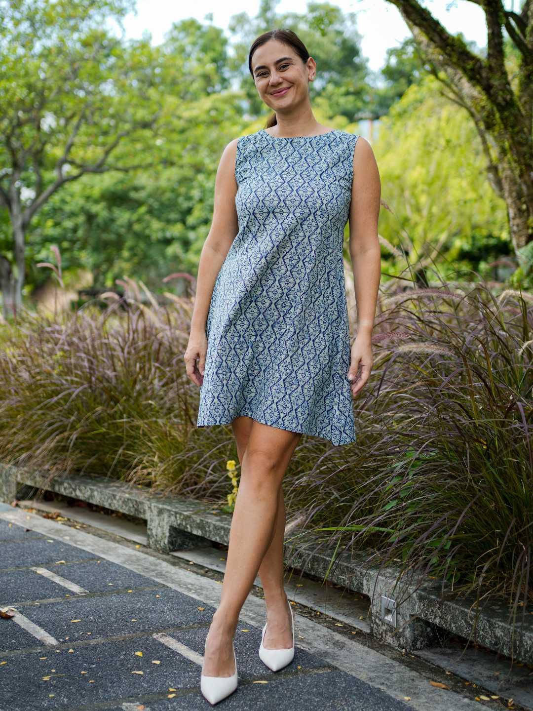 Isla Blue Women's A-Line Dress