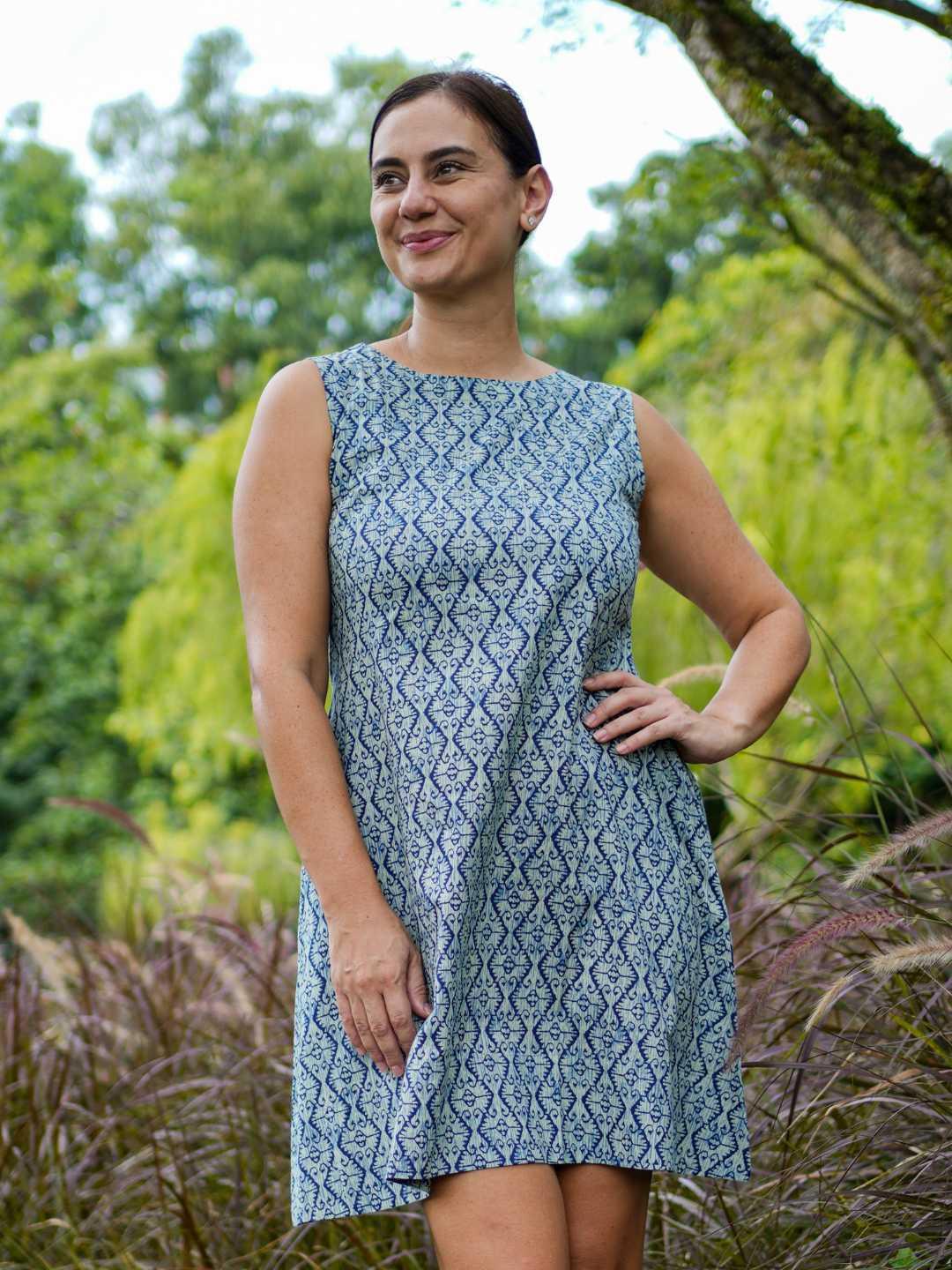 Isla Blue Women's A-Line Dress