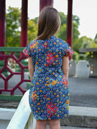 Jade Blue Girls Cheongsam Dress in Cotton
