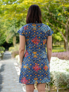 Jade Blue Women's Cotton Cheongsam Dress