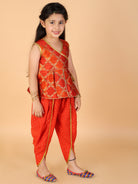 Nira Peplum top with Dhoti in orange