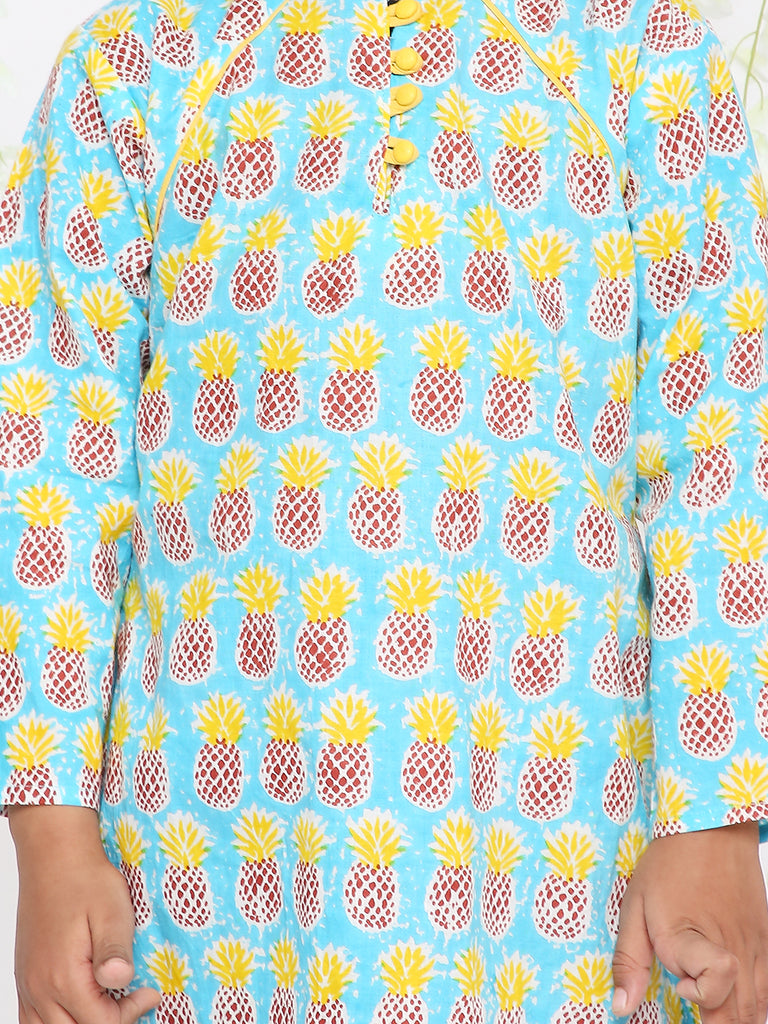 Pineapple punch cotton kurta