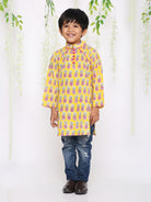 Pineapple punch kurta in yellow