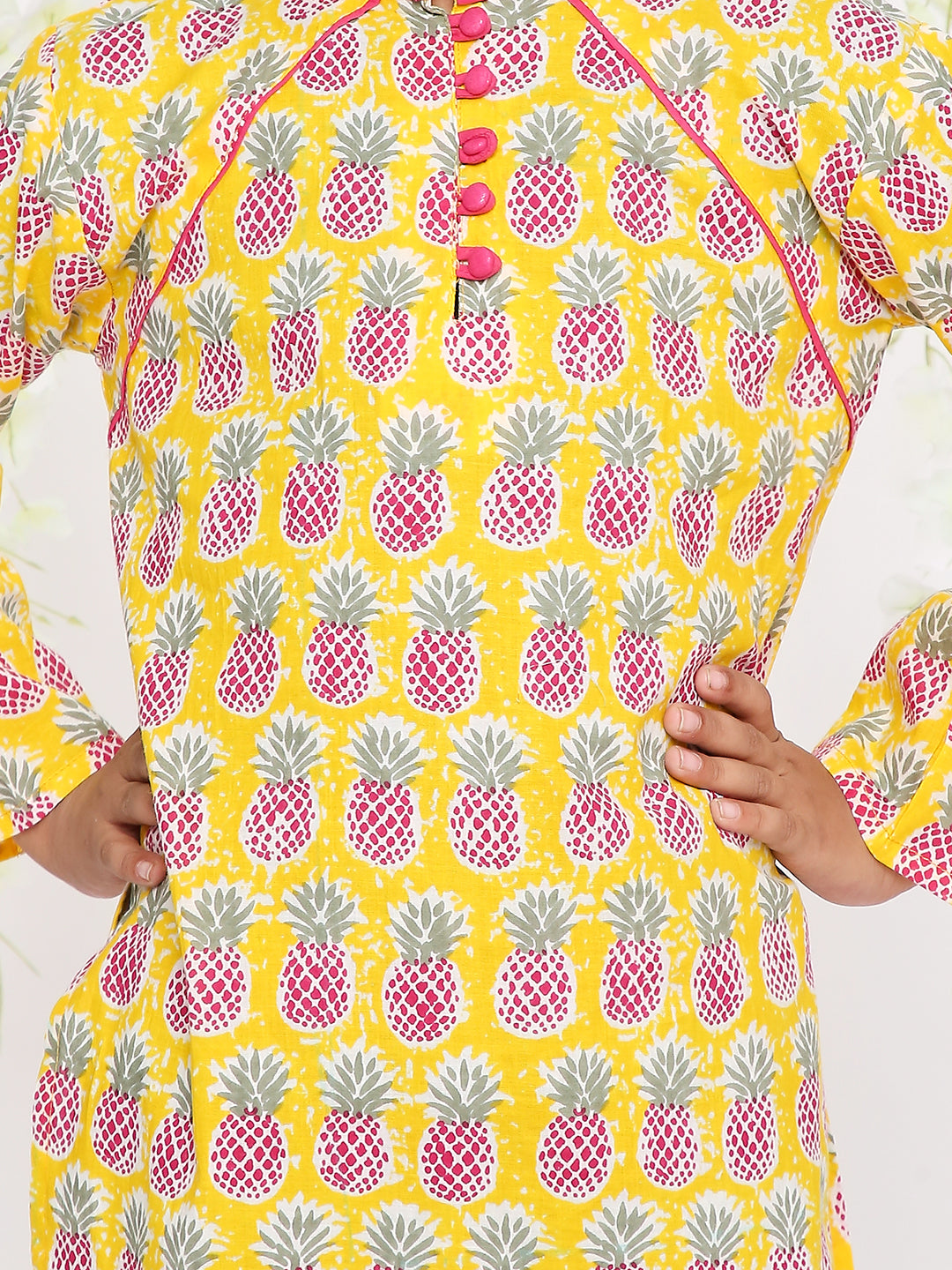 Pineapple punch kurta in yellow