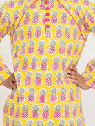 Pineapple punch kurta in yellow