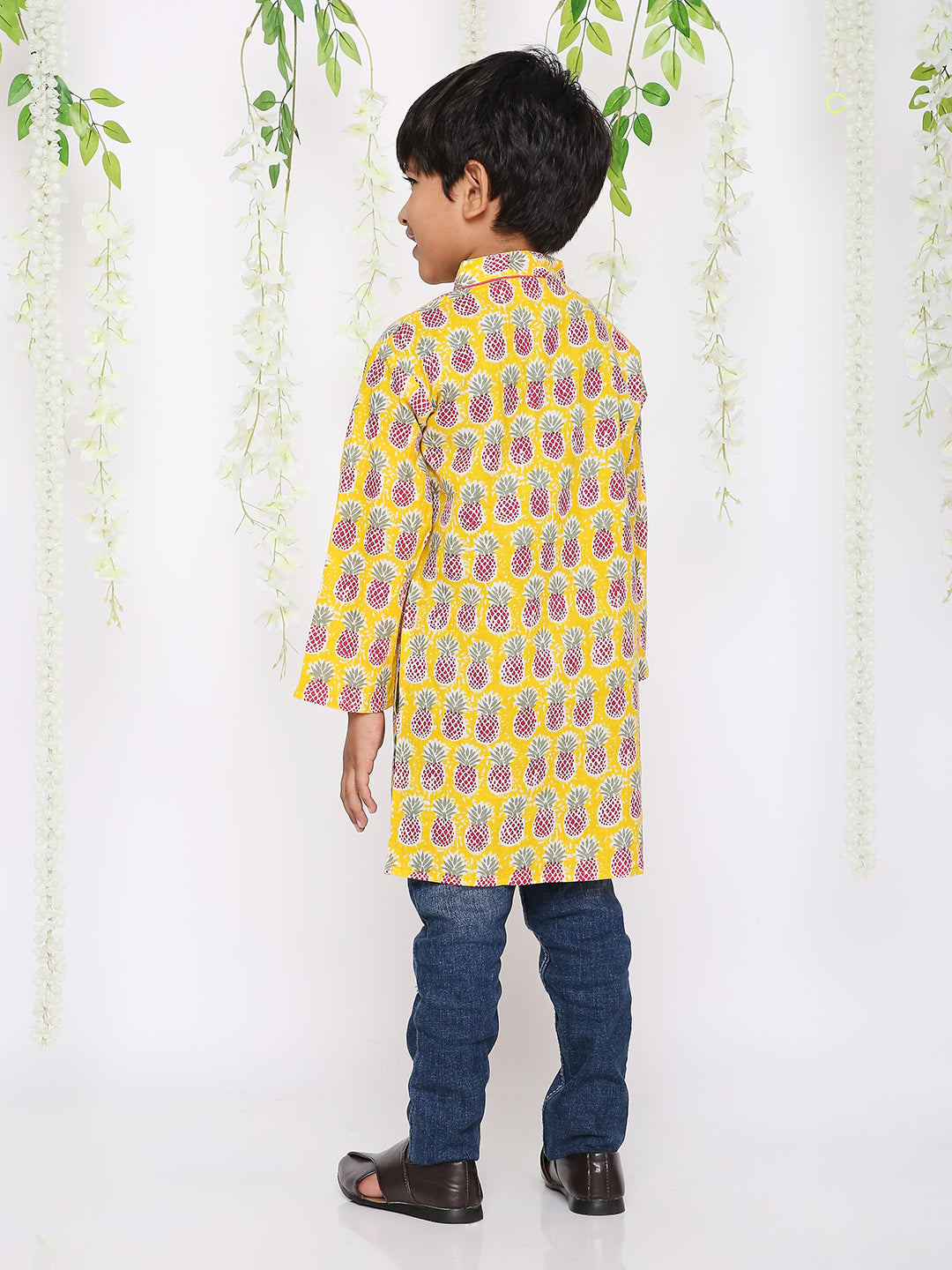 Pineapple punch kurta in yellow