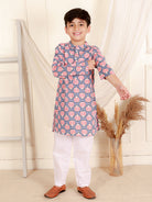 Milan Boys Cotton Kurta And Pajama - Dark Blue