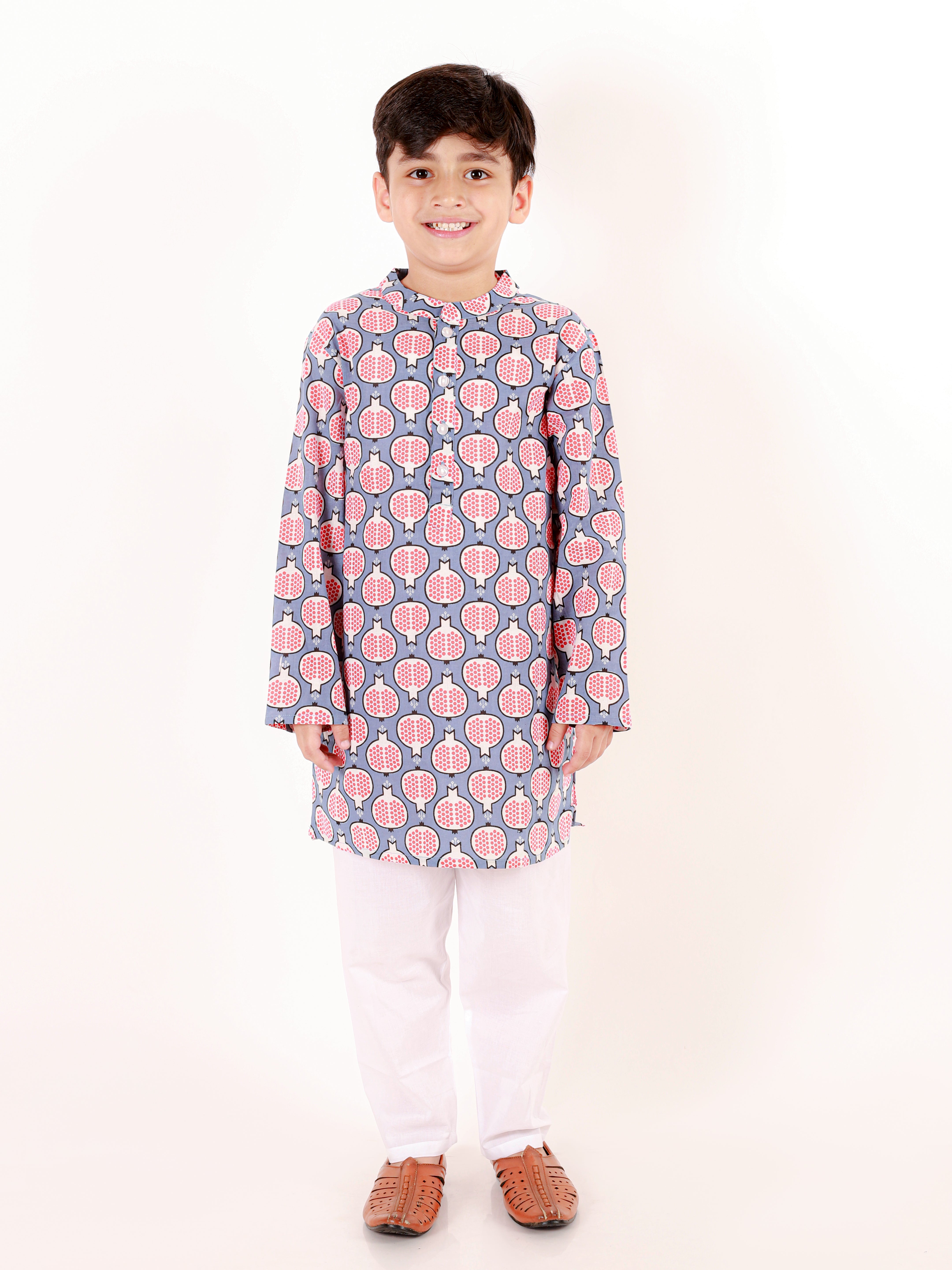 Milan Boys Cotton Kurta And Pajama - Dark Blue