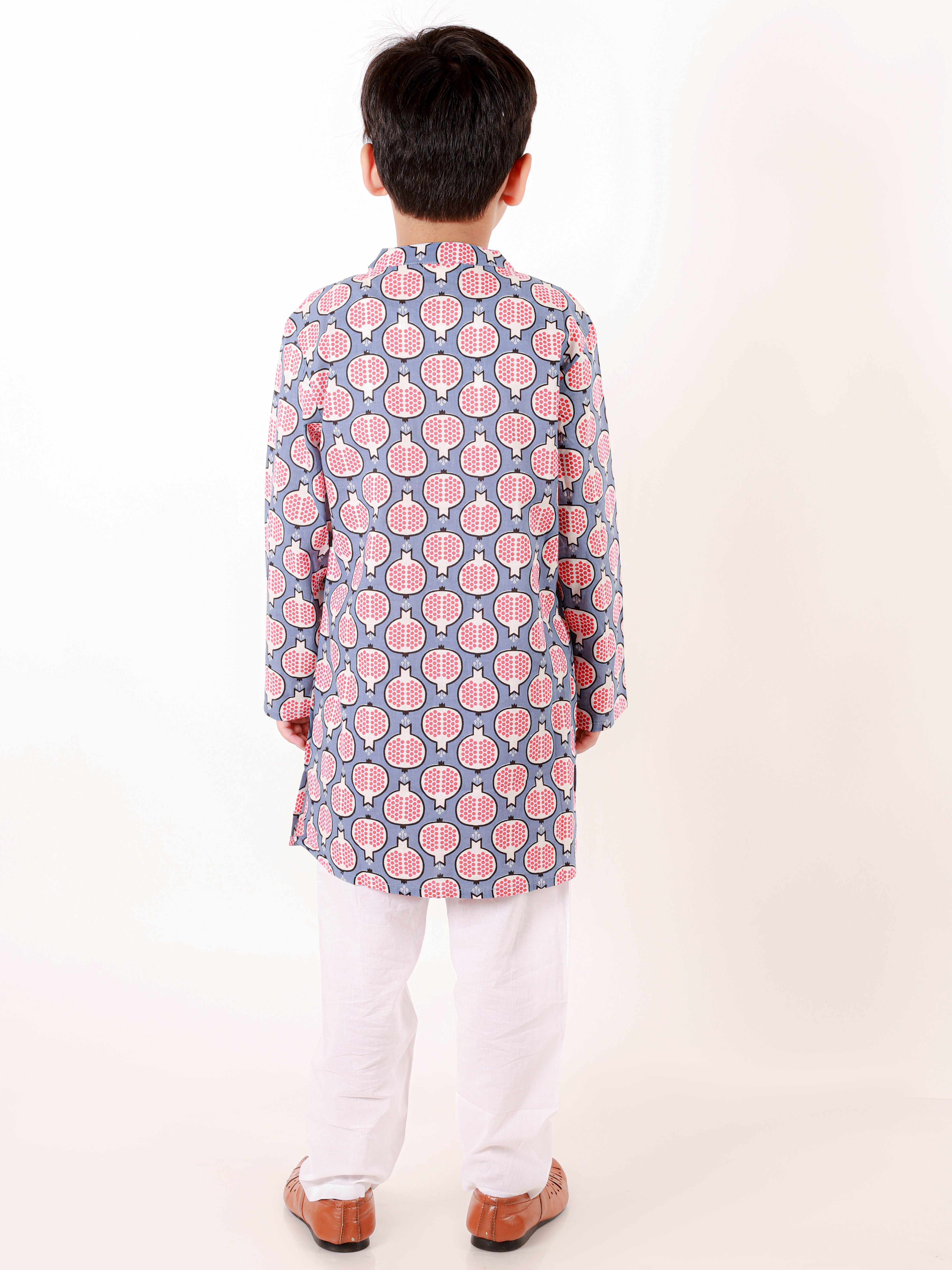 Milan Boys Cotton Kurta And Pajama - Dark Blue