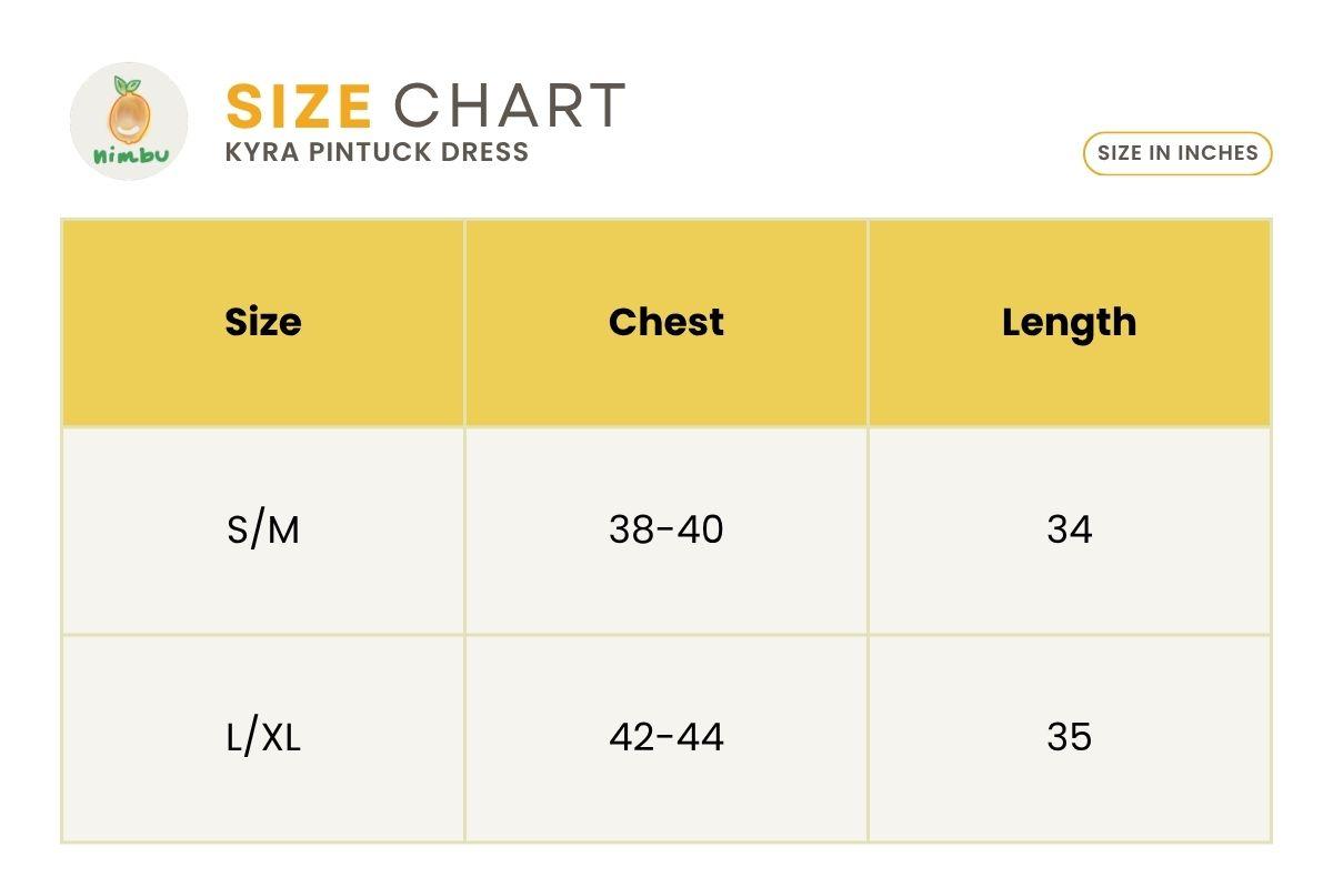 Size guide for Kyra Women's Pintuck Dress in Pink Rose