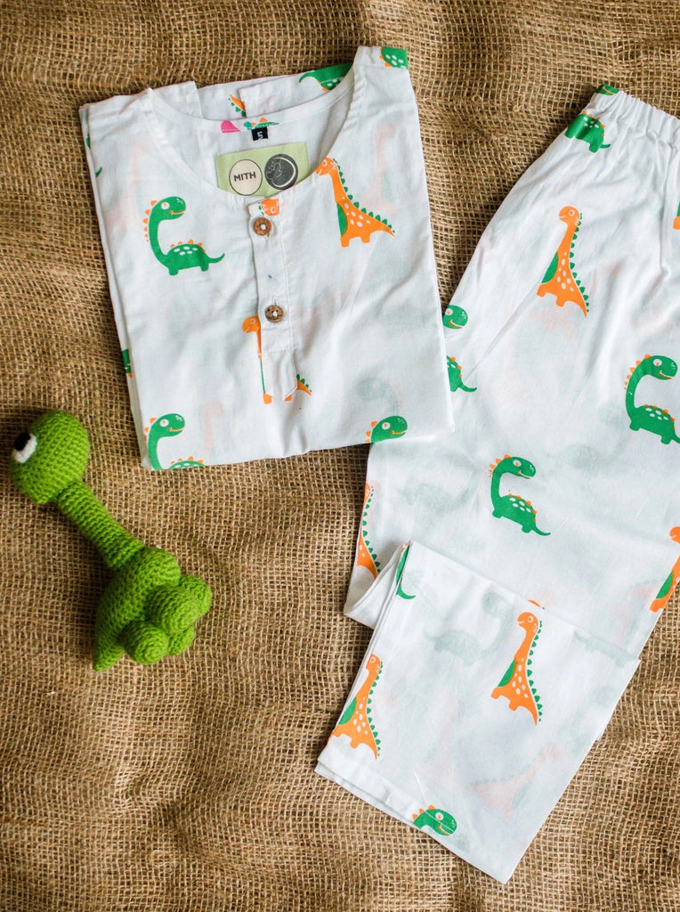 Nimbu Singapore Cotton sleepwear for kids Pajama sets PJs Dino print