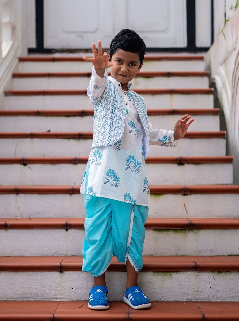 Nimbu singapore kurta dhoti for boys indian ethnic wear