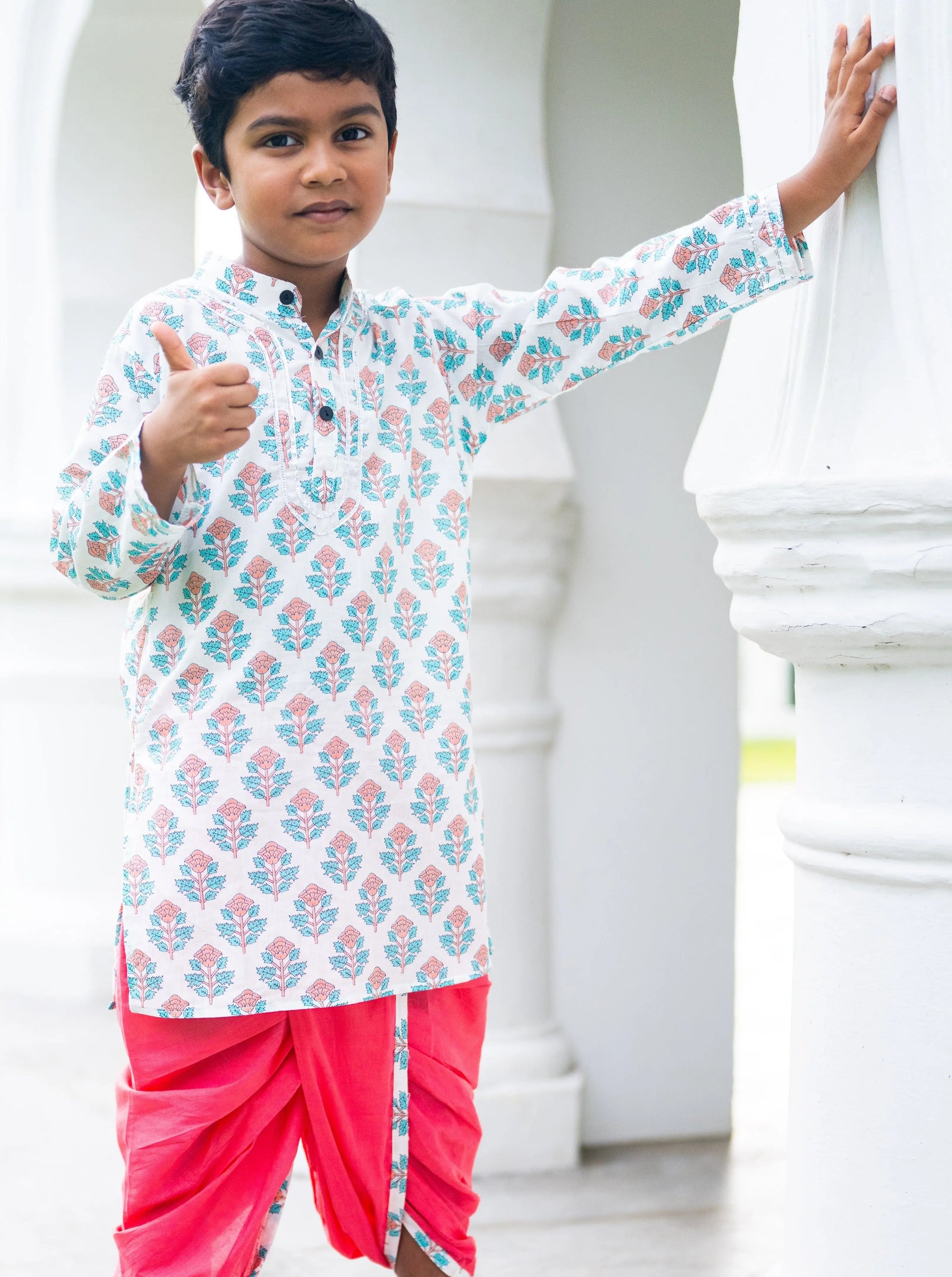 Jaipur Floral Boys' Kurta Dhoti set – Nimbu