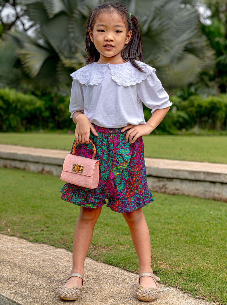 Peru Girls Cotton Skorts - Nimbu Kids