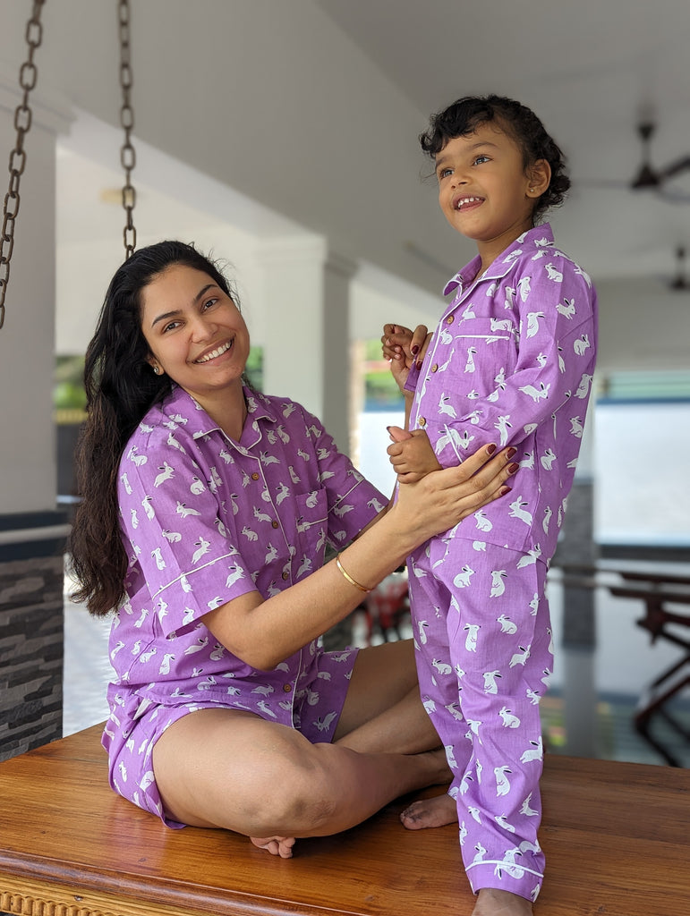 Bouncing Bunny Pajama PJ set for adults both men and women in premium cotton