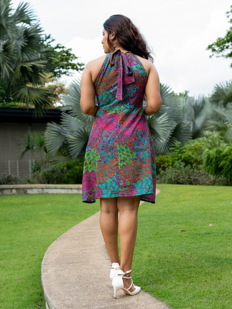 Peru Women's Halter Dress in Muslin Cotton