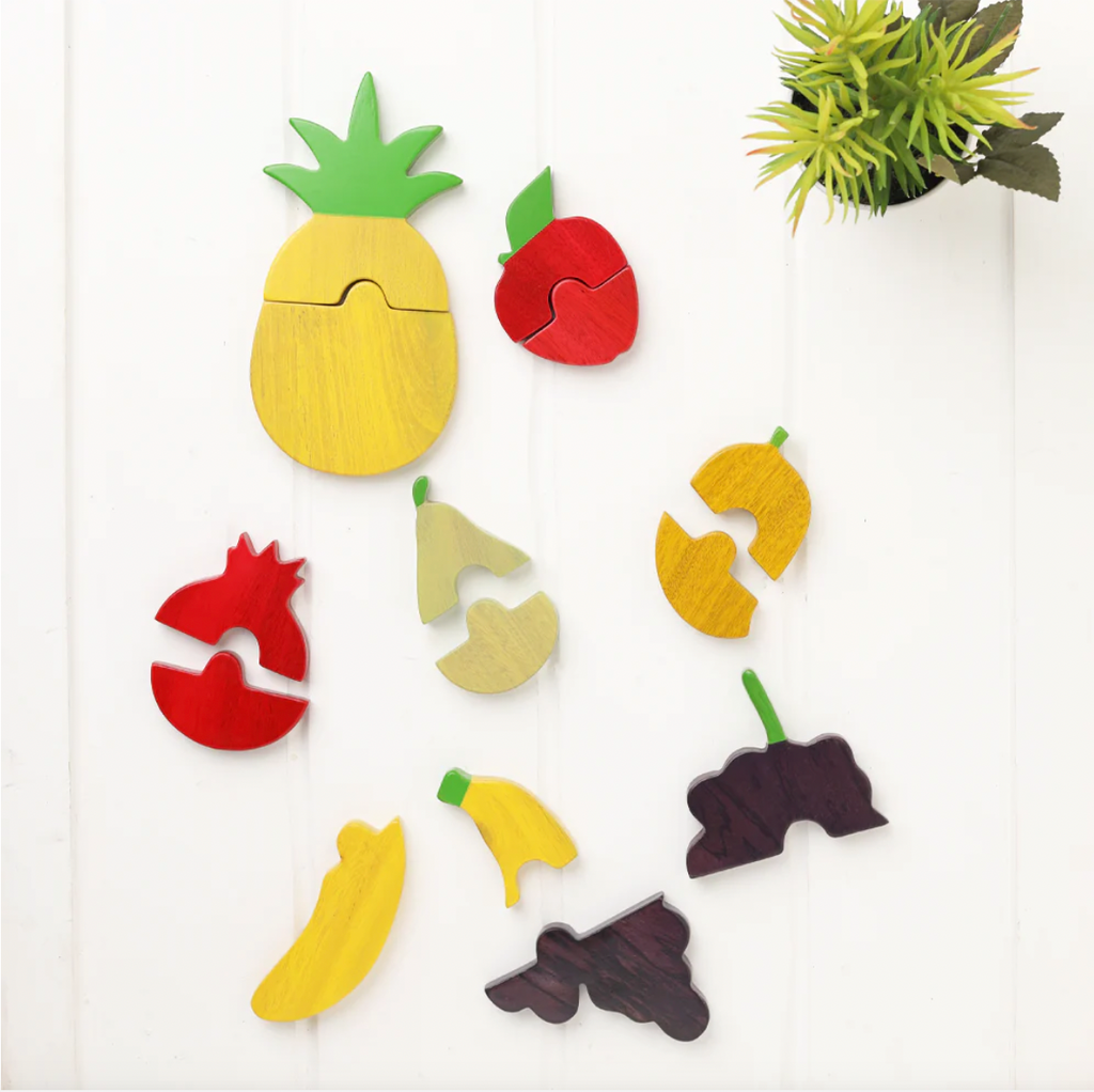 Ariro Toys Montessori Wooden Fruit Puzzle - Nimbu Kids