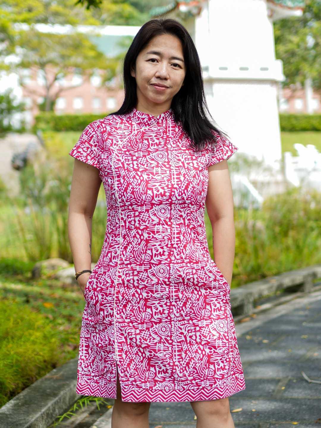 Singapore Red Womens Cheongsam Dress