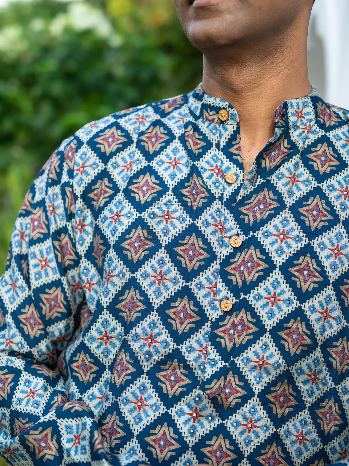 Tara Blue Men's Kurta Pajama Set in Muslin Cotton Nimbu