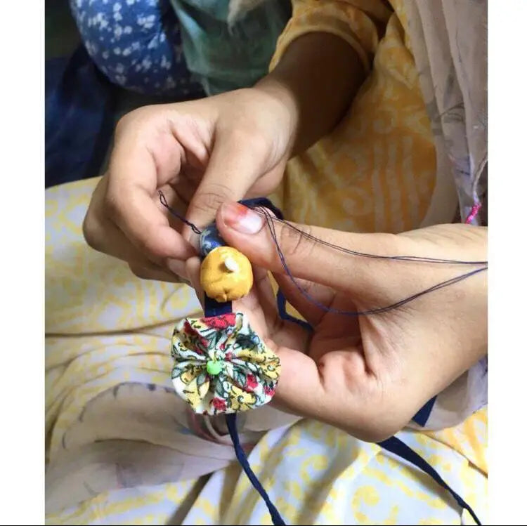 Upcycled Handmade Peach Love Rakhi Nimbu Kids
