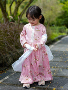 Zarina Pink Girls Anarkali in Cotton