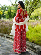 Zeena Red Women Palazzo Kurta Set