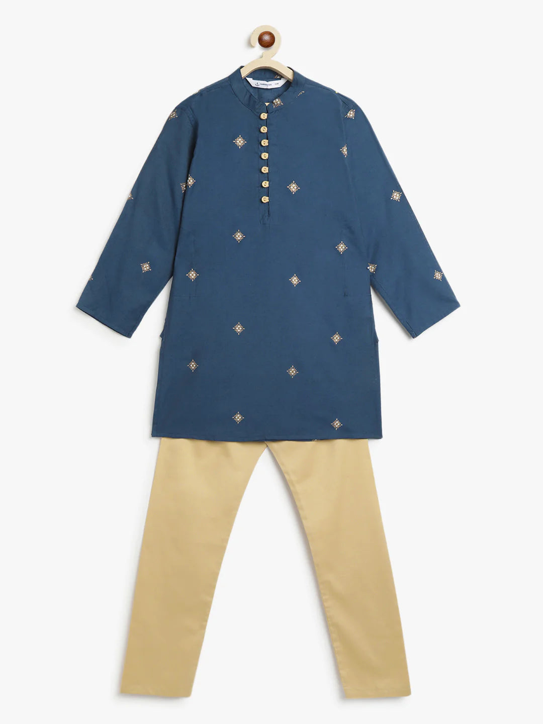 Chanderi Khari Blue Kurta Pajama