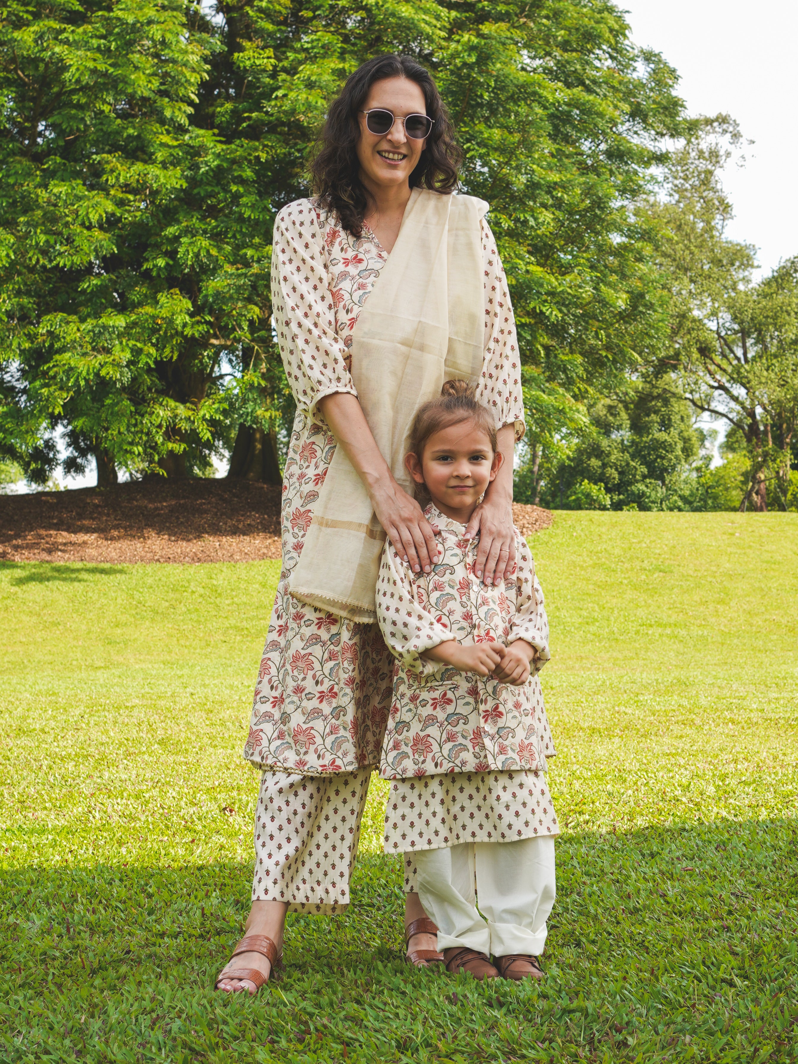 Nia Boys Kurta Pajama Jacket set in Muslin Cotton