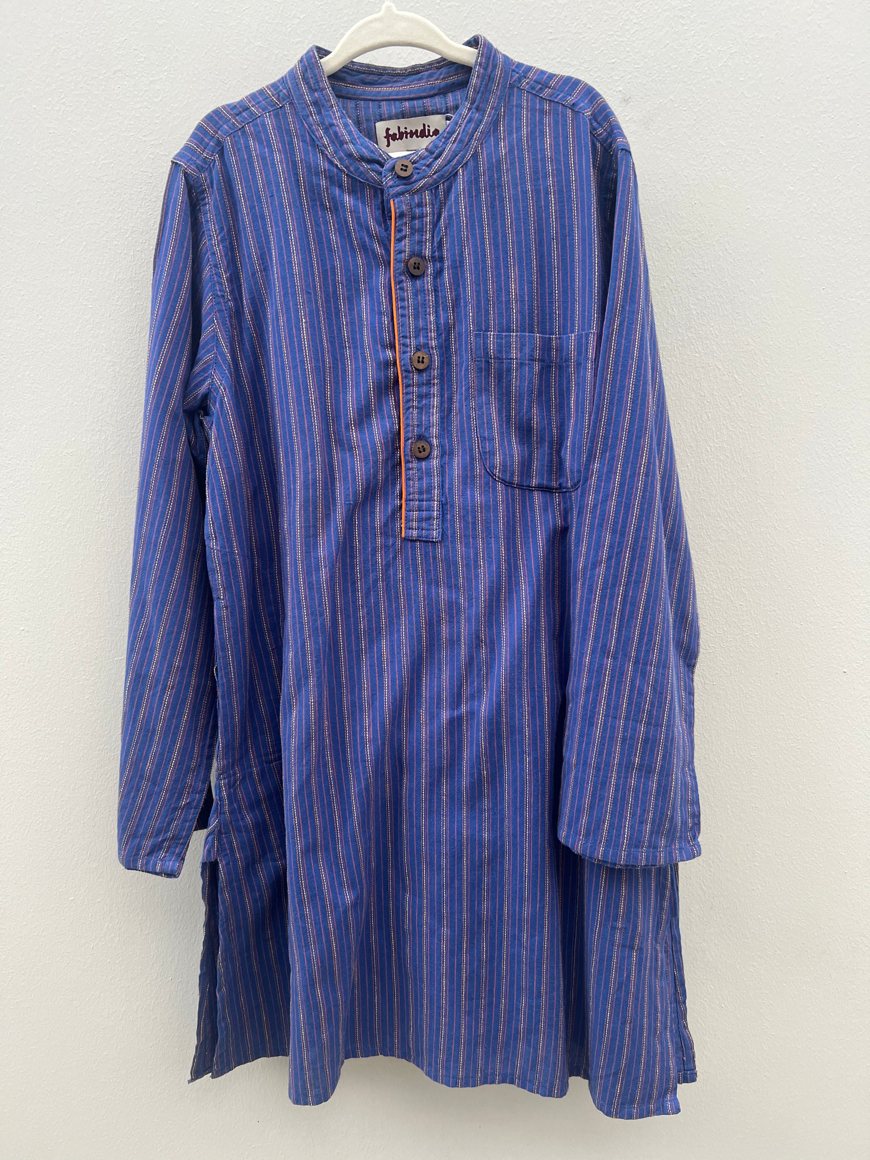 [4-6 yrs] Preloved Blue Striped Kurta Pajama Set